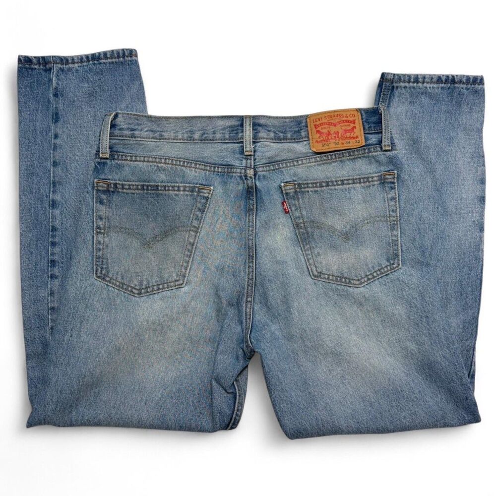 Levi's 550 '92 Early 2010s Reissue Light Wash Distressed Jeans 34x32 - Picture 10 of 11